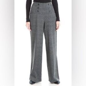 NWT Max Studio High Waist Pintuck Wide Leg Ponte Pant Sz‎ L